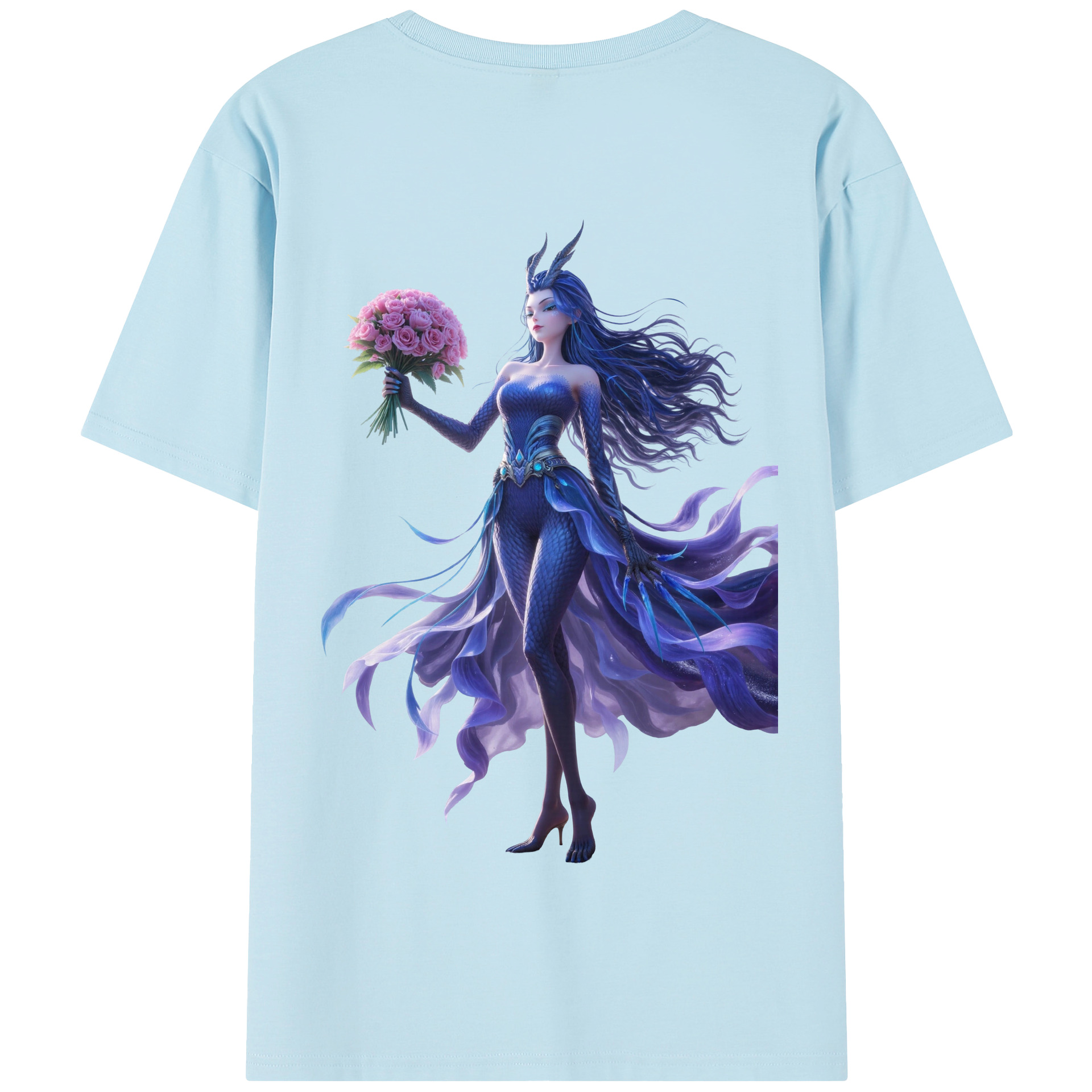 （画像用） Ne Zha 2 ナタ 魔童の大暴れ 綿100％半袖Tシャツ（背面プリント）